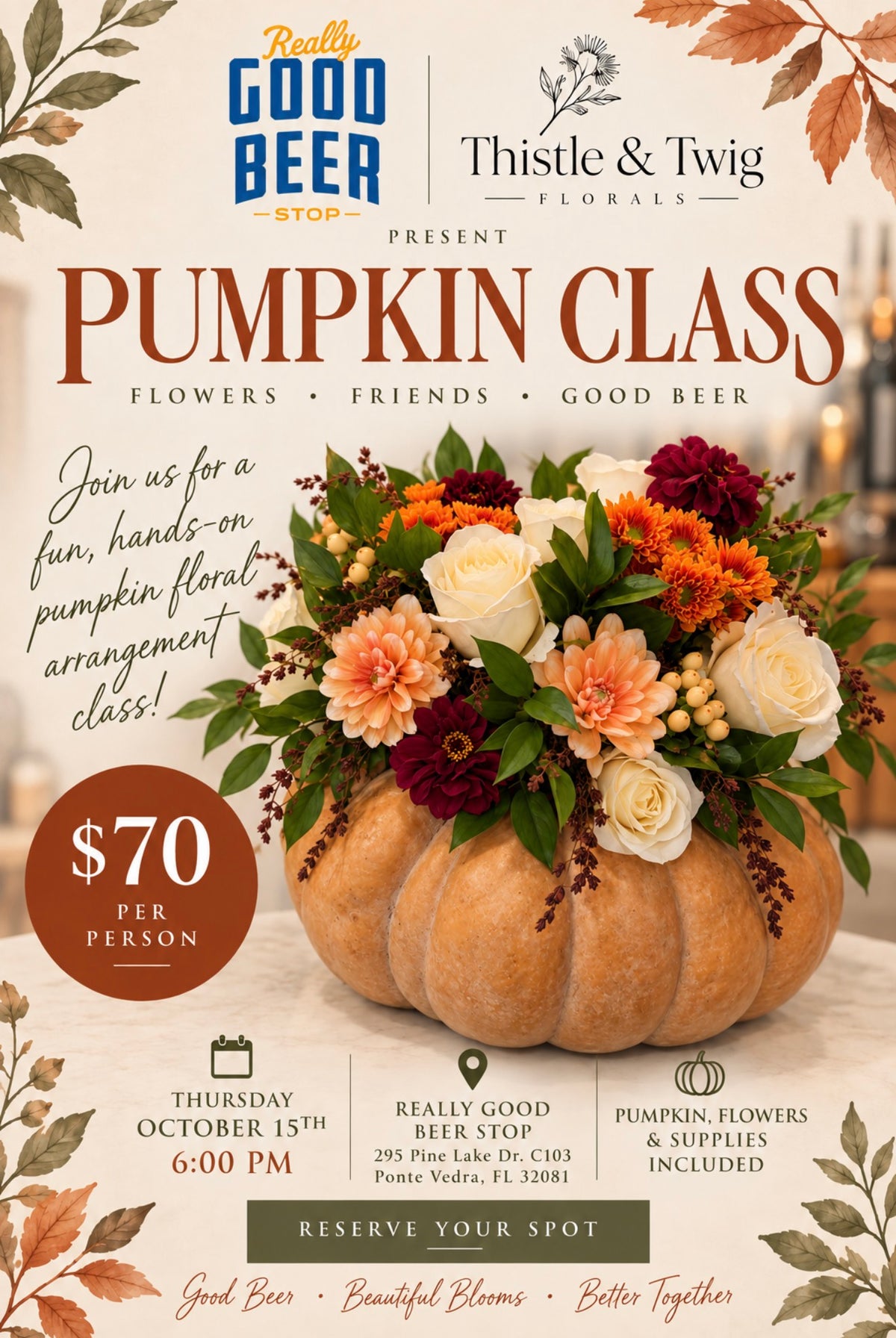 Pumpkins & Blooms | Really Good Beer