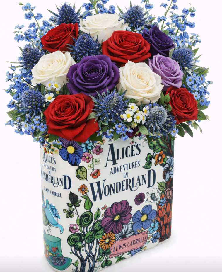 Alice in Wonderland — Large Book Vase